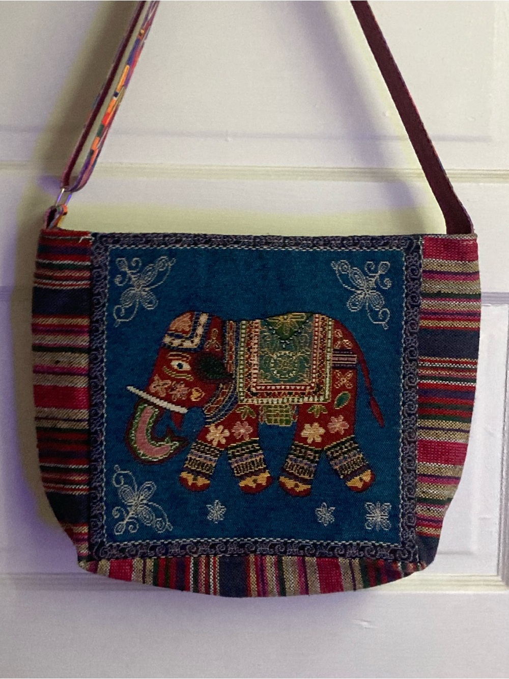 Elephant Tapestry Tote - Adjustable Crossbody Purse